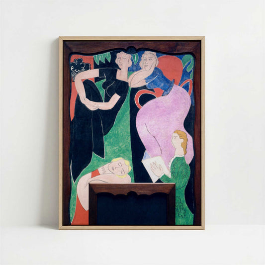 Framed Canvas - Framed canvas in oak color frame