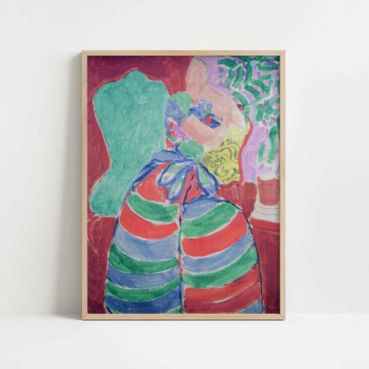 The Striped Dress (1938) by Henri Matisse – Art Print - Art print in oak frame
