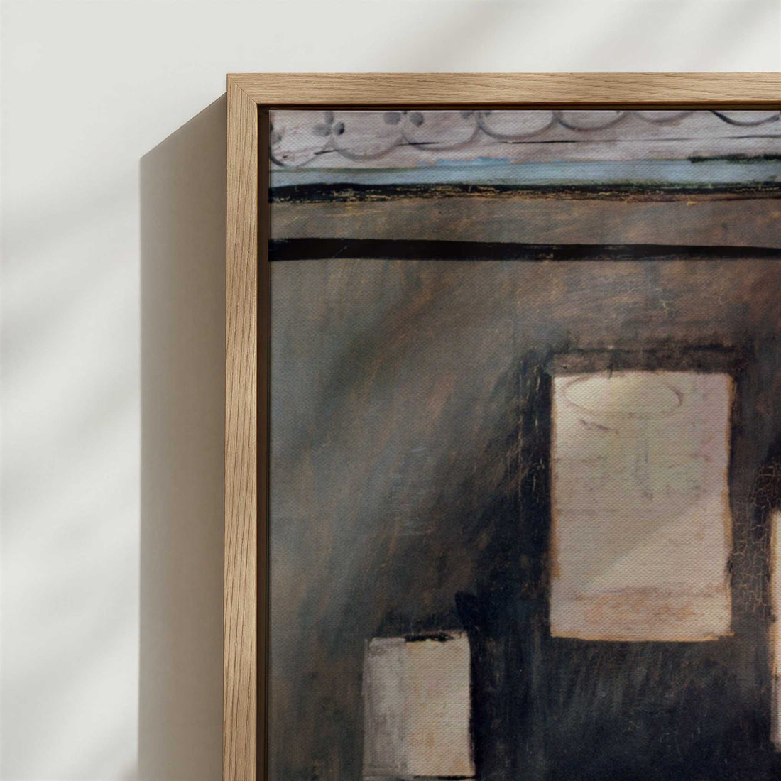 Framed Canvas - Close-up detail and texture of the framed canvas