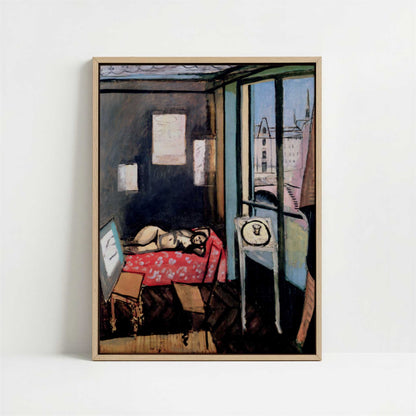 Framed Canvas - Framed canvas in oak color frame