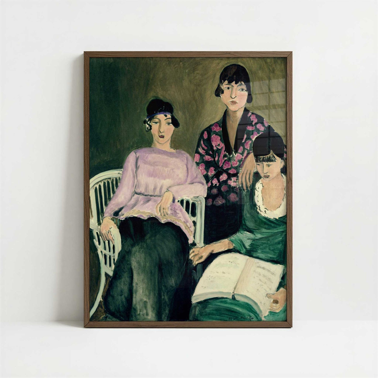 The Three Sisters (1917) by Henri Matisse – Art Print - Art print in dark wood frame