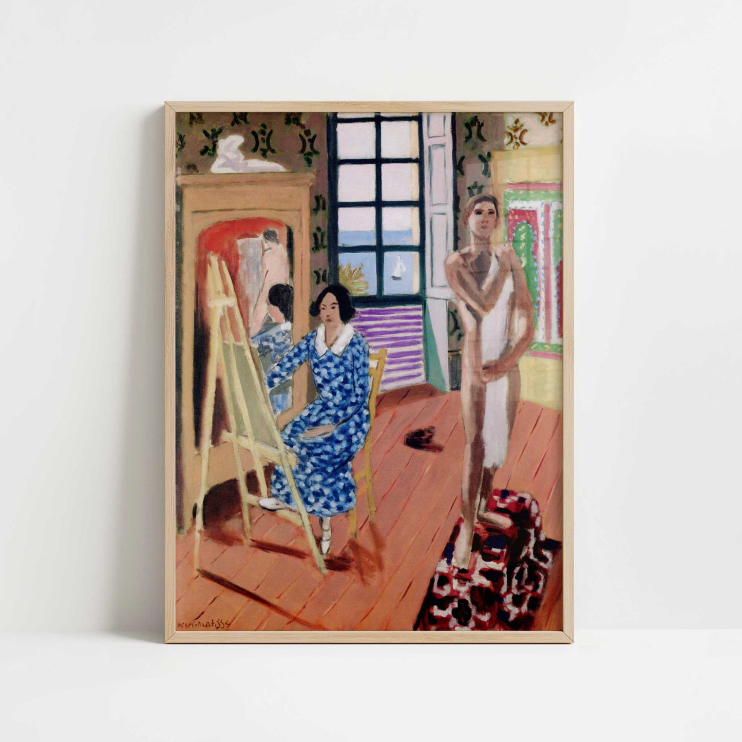 The Three o'Clock Sitting (1924) by Henri Matisse – Art Print - Art print in oak frame