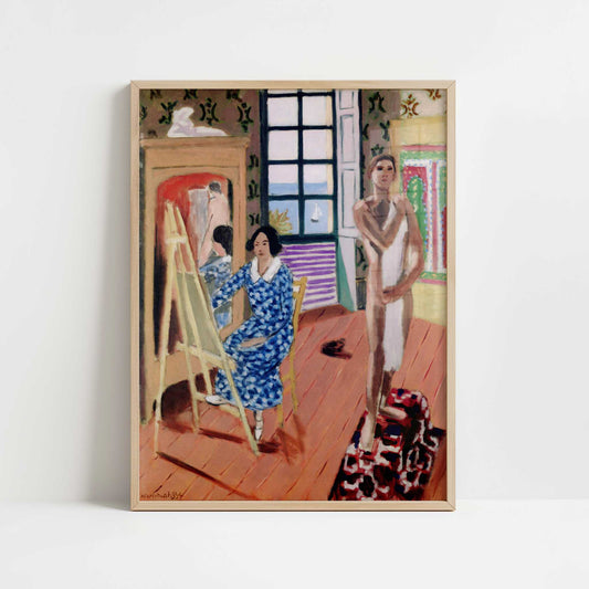 The Three o'Clock Sitting (1924) by Henri Matisse – Art Print - Art print in oak frame