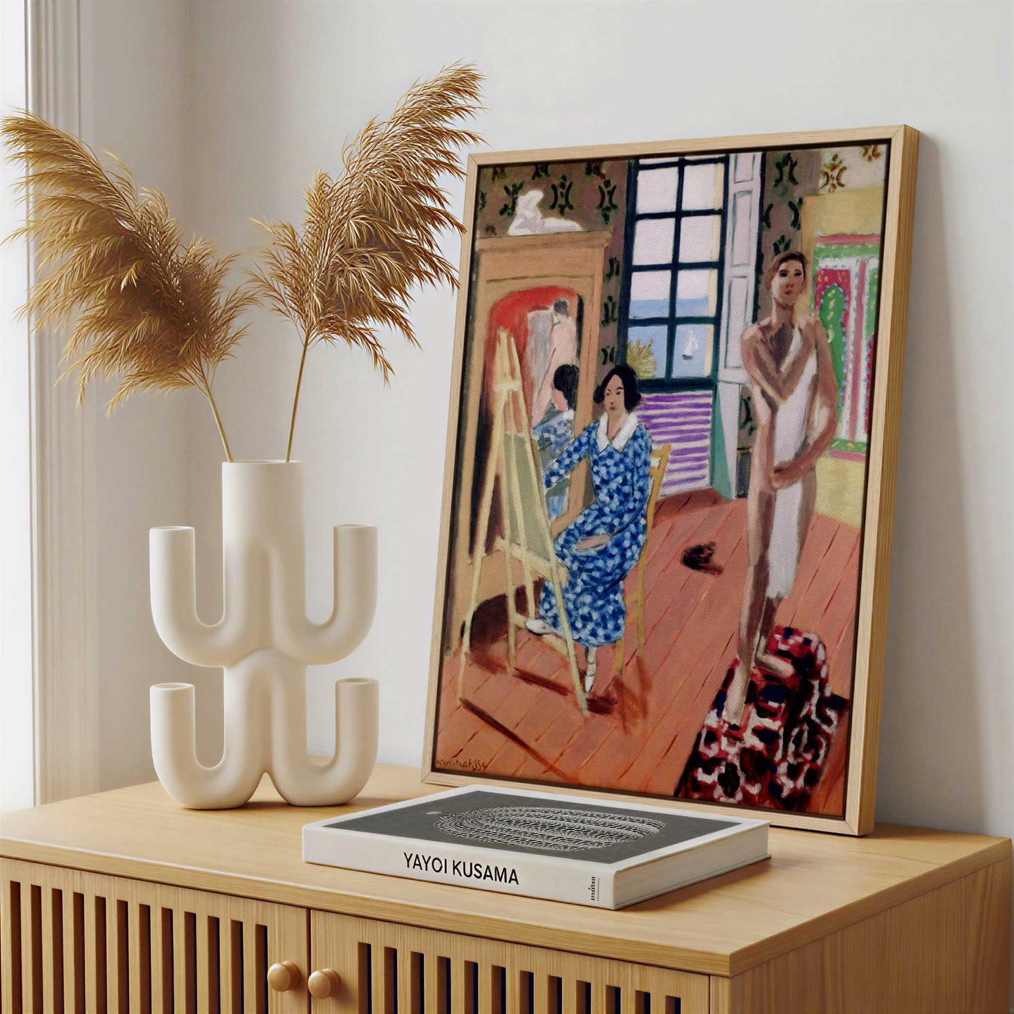 Framed Canvas - Framed canvas in a stylish interior setting
