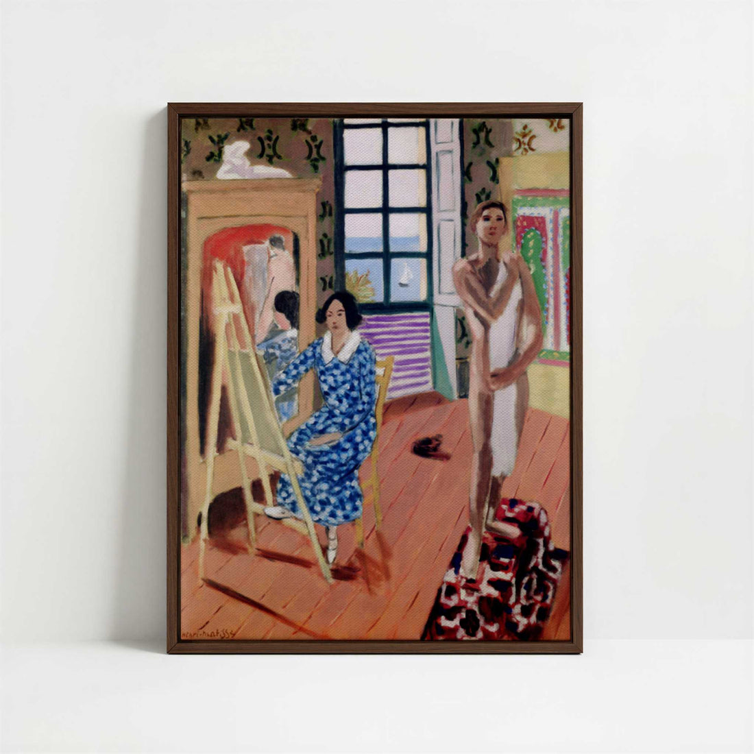 Framed Canvas - Framed canvas in dark wood color frame