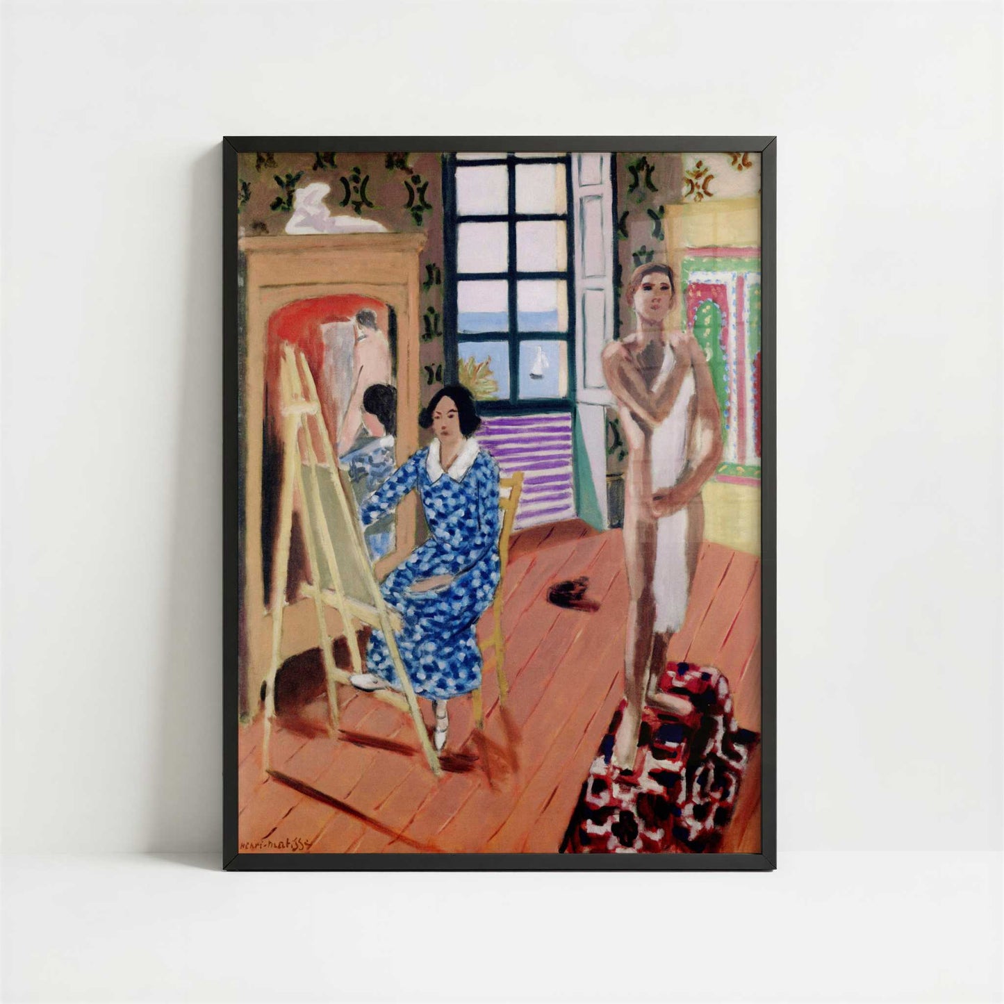 The Three o'Clock Sitting (1924) by Henri Matisse – Art Print - Art print in black frame