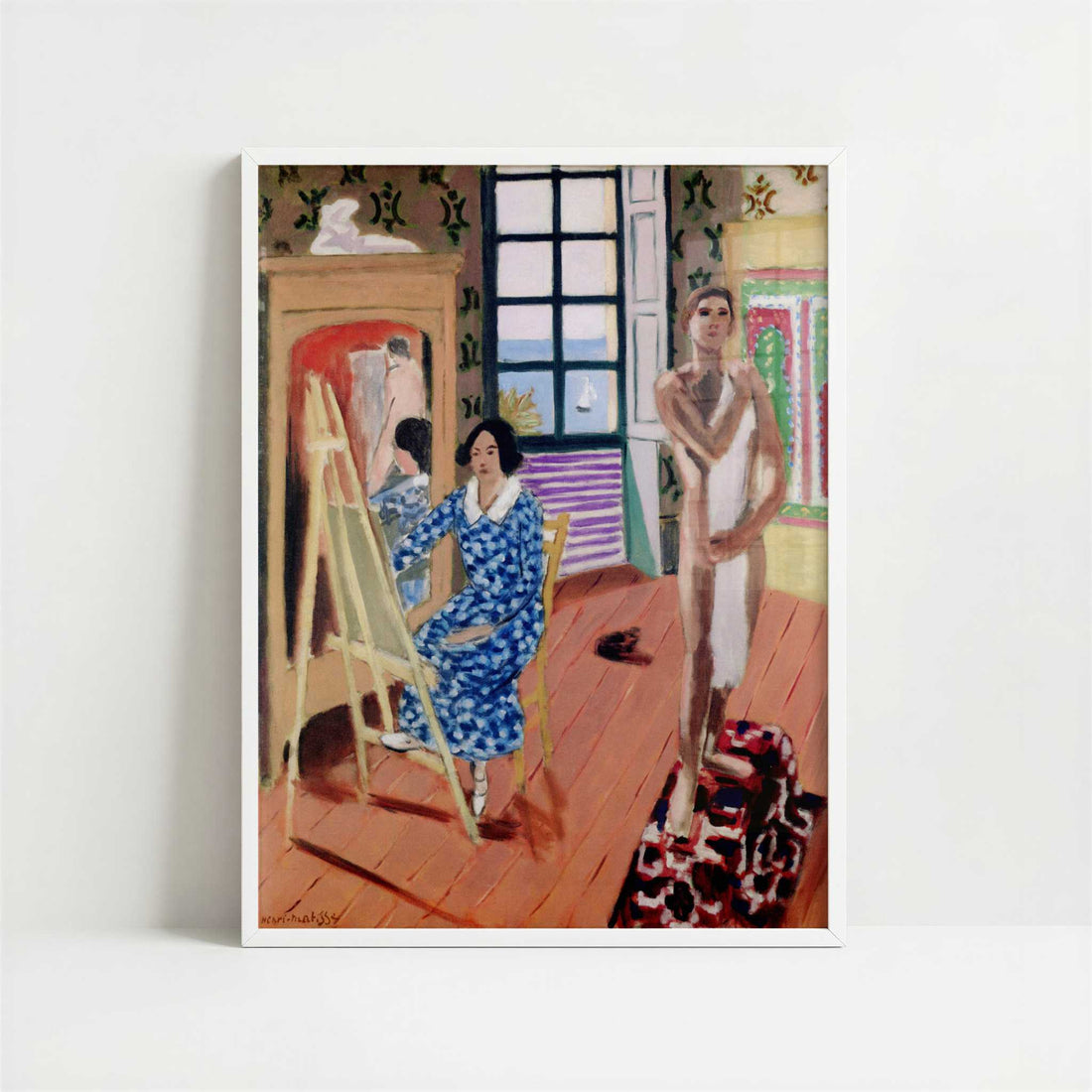The Three o'Clock Sitting (1924) by Henri Matisse – Art Print - Art print in white frame