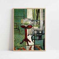 The Window (Interior with Forget-me-Nots) (1916) by Henri Matisse – Art Print - Art print in oak frame