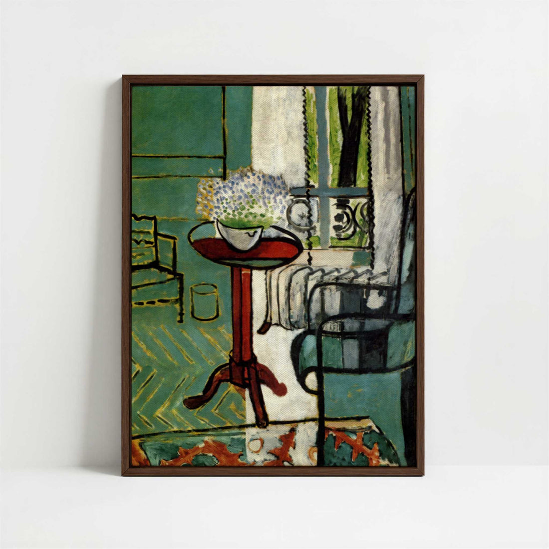 Framed Canvas - Framed canvas in dark wood color frame