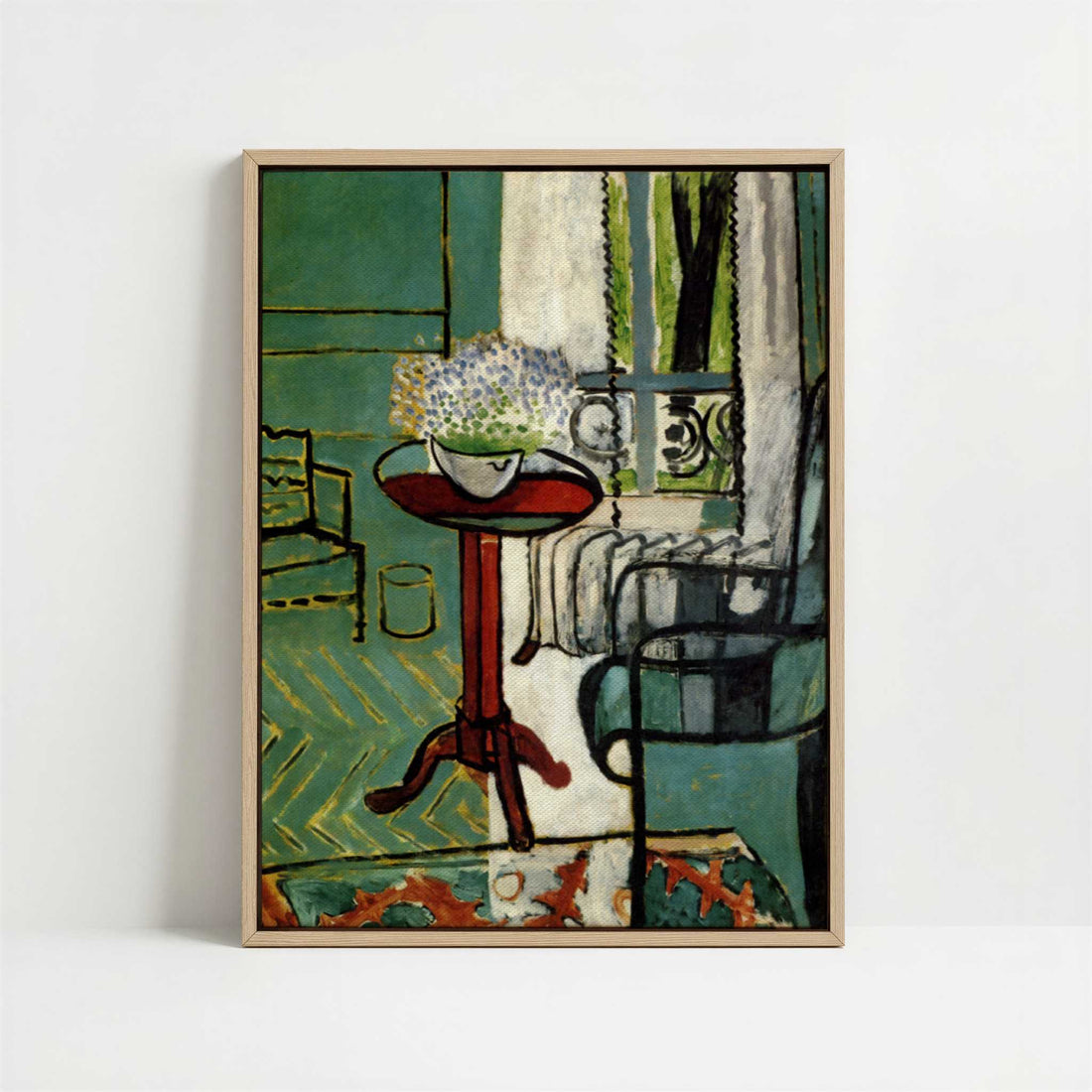 Framed Canvas - Framed canvas in oak color frame