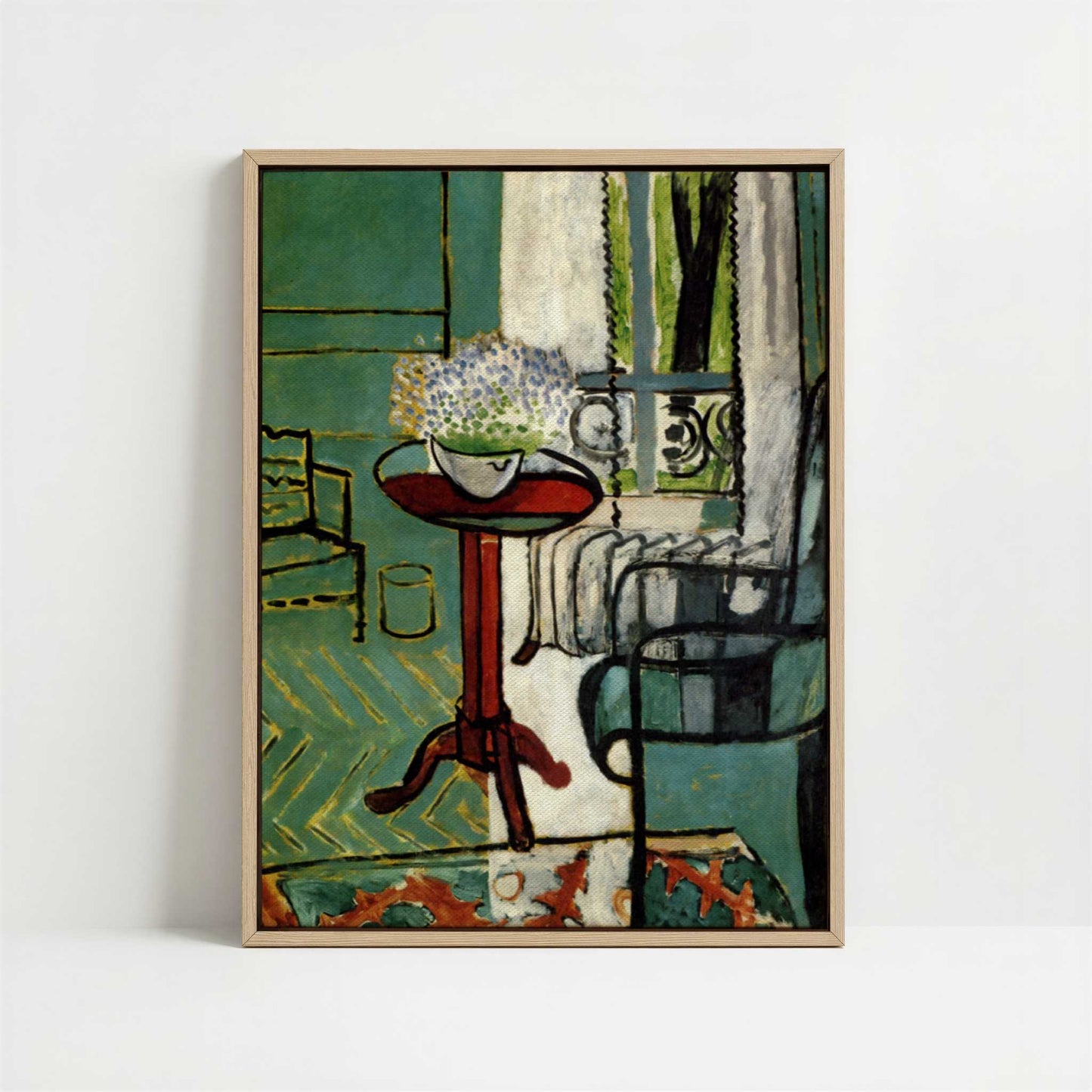 Framed Canvas - Framed canvas in oak color frame
