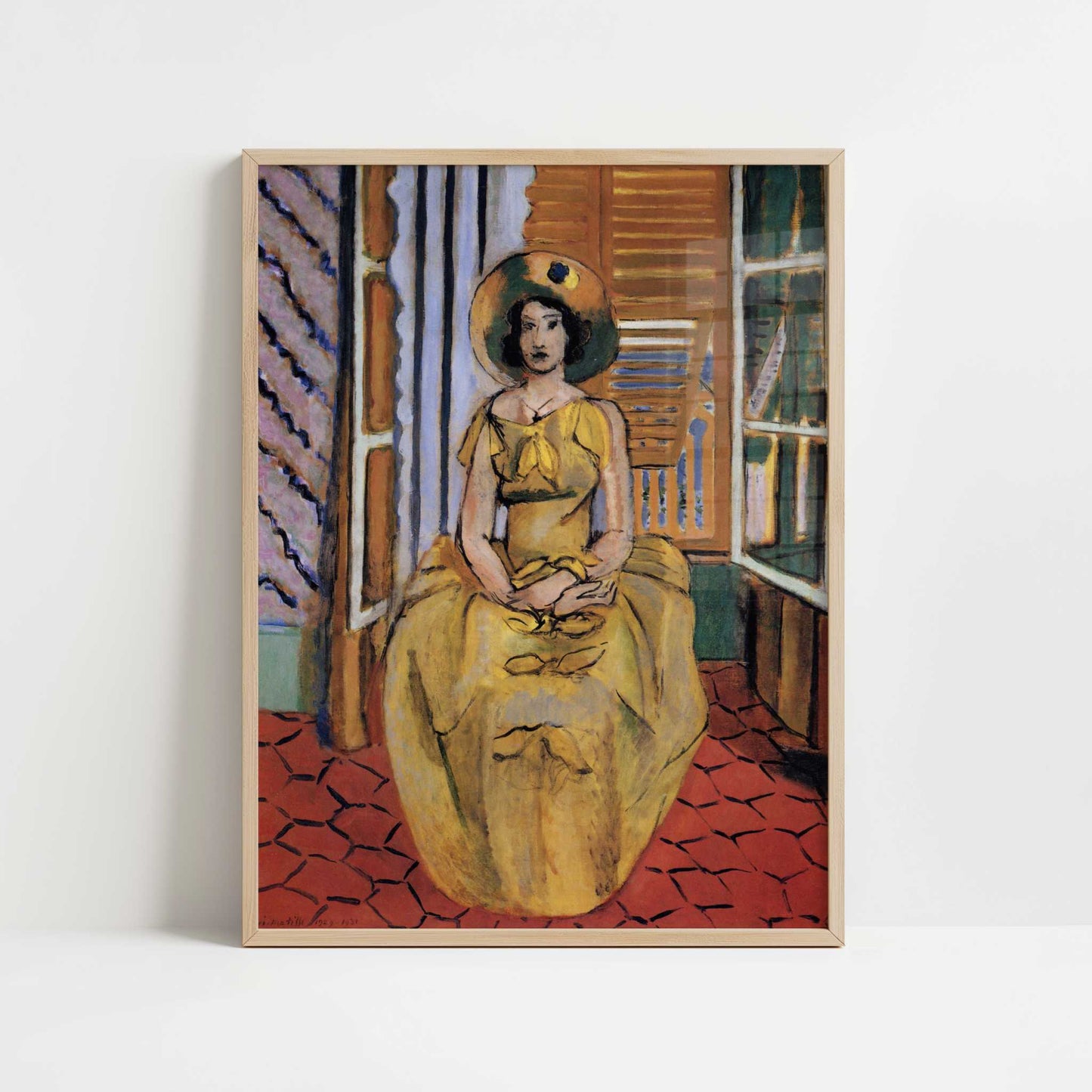 The Yellow Dress (1929-31) by Henri Matisse – Art Print - Art print in oak frame