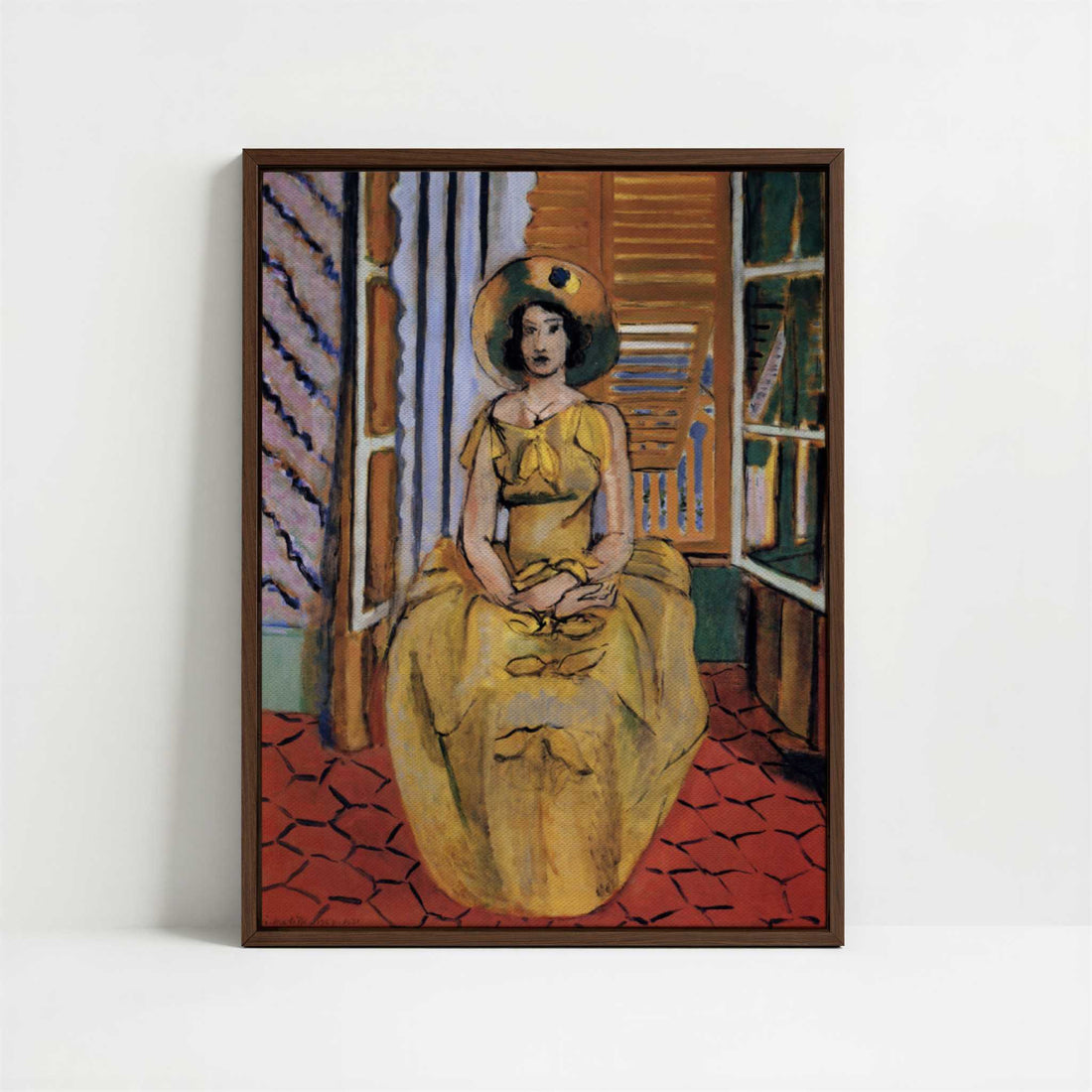 Framed Canvas - Framed canvas in dark wood color frame
