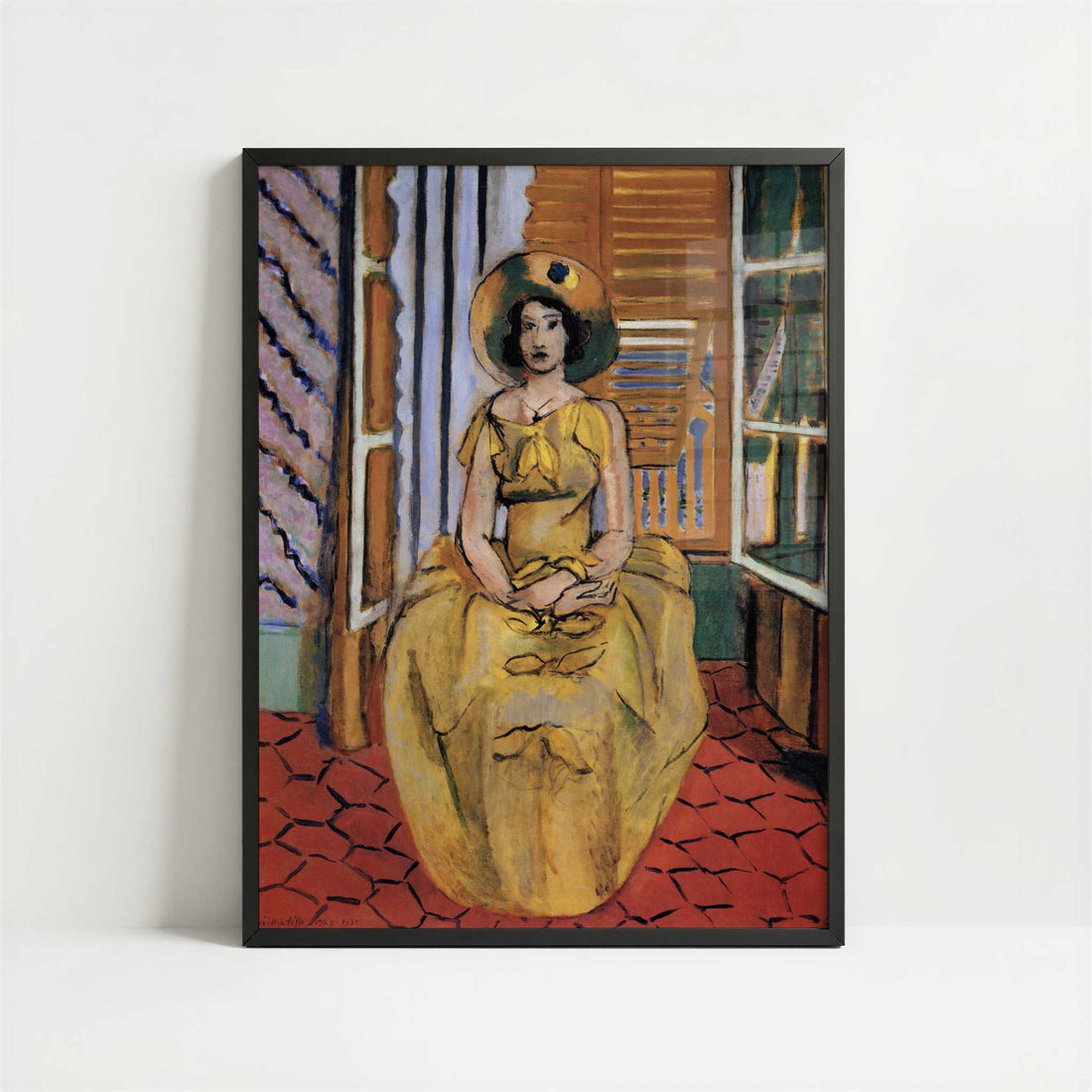 The Yellow Dress (1929-31) by Henri Matisse – Art Print - Art print in black frame