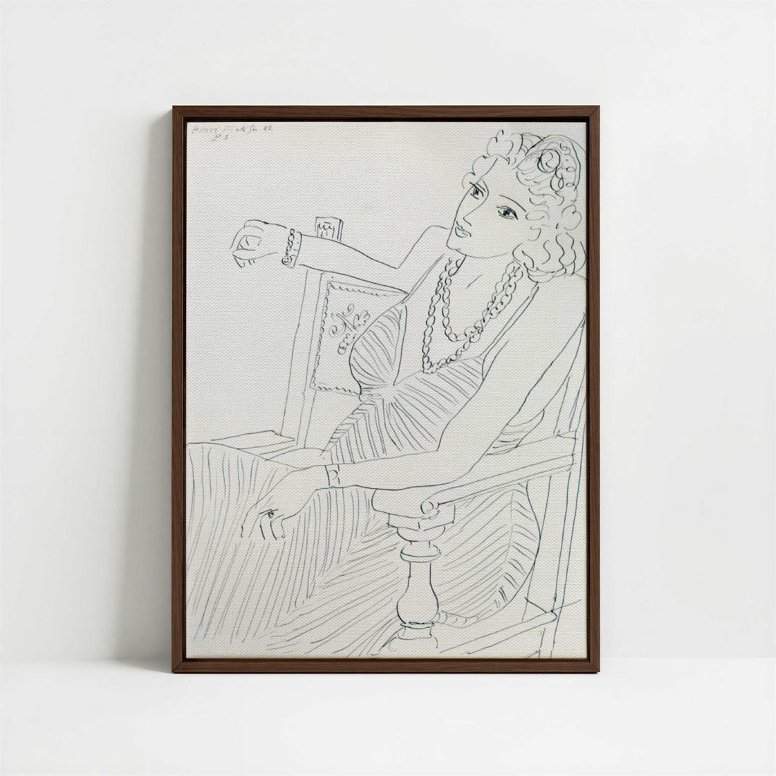 Framed Canvas - Framed canvas in dark wood color frame