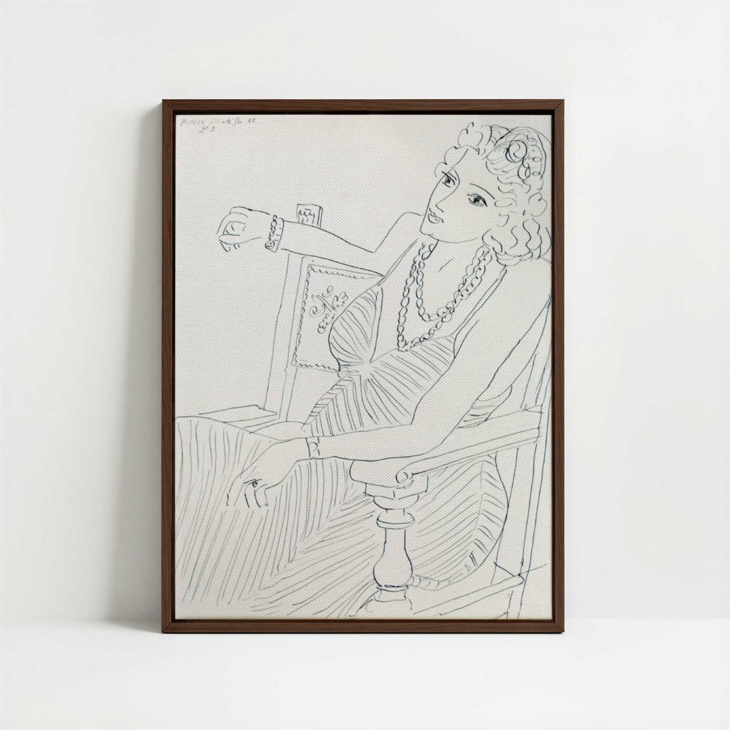 Framed Canvas - Framed canvas in dark wood color frame