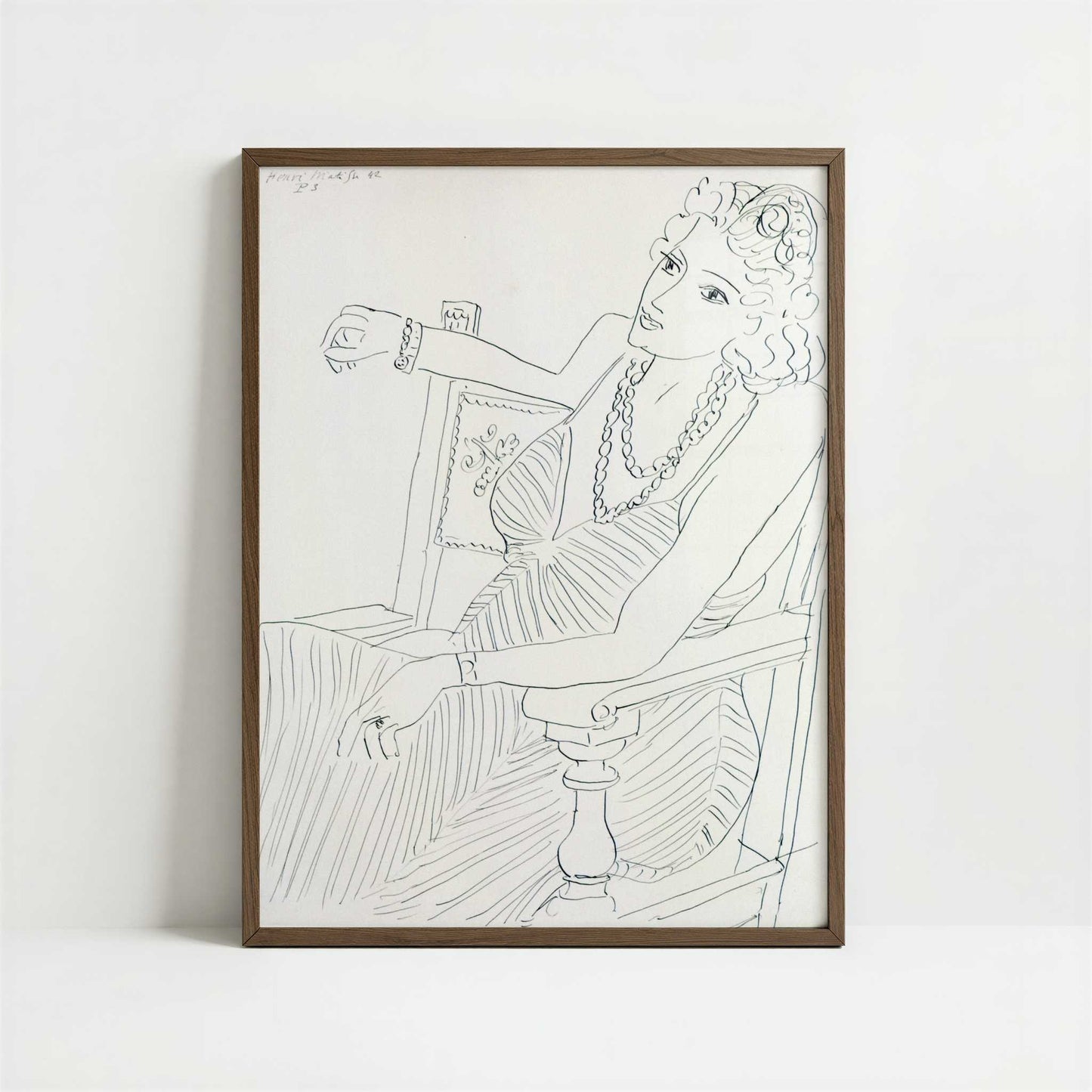 Themes & Variations (1942) by Henri Matisse – Art Print - Art print in dark wood frame