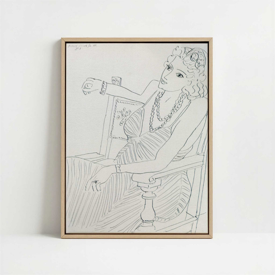 Framed Canvas - Framed canvas in oak color frame