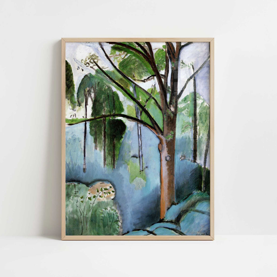 Tree near Trivaux Pond (1916-17) by Henri Matisse – Art Print - Art print in oak frame