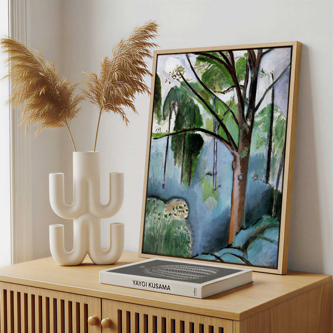 Framed Canvas - Framed canvas in a stylish interior setting