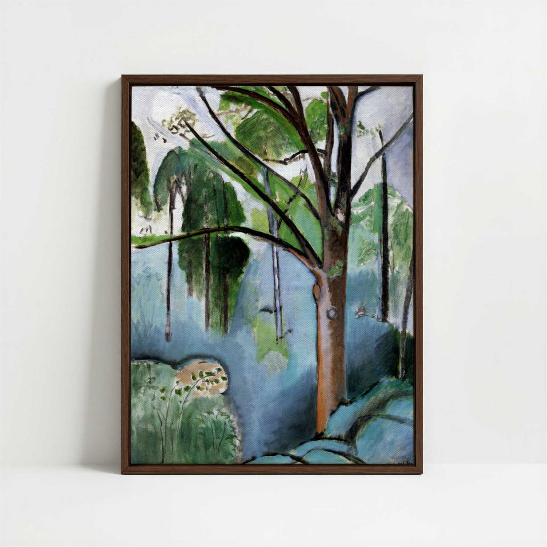 Framed Canvas - Framed canvas in dark wood color frame