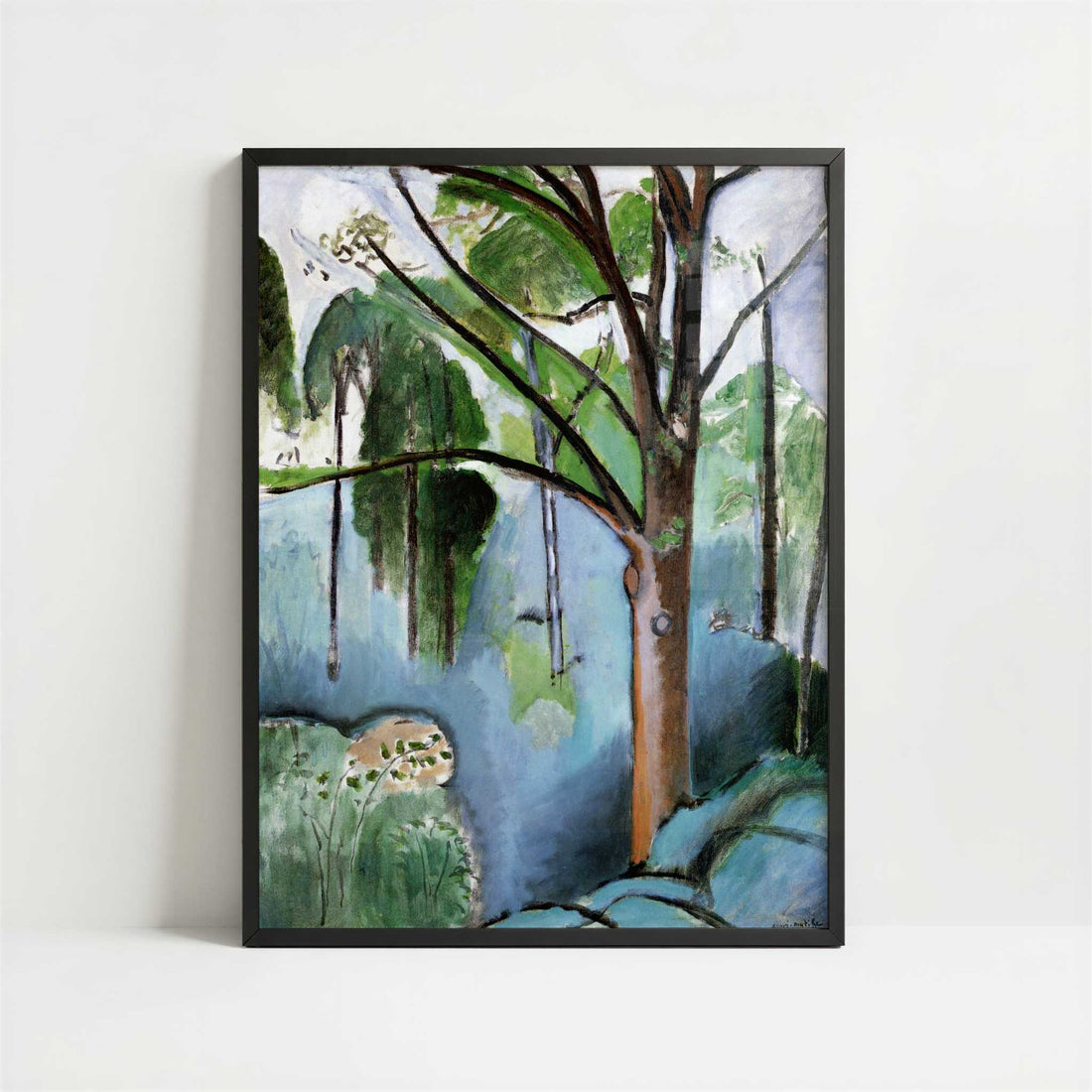 Tree near Trivaux Pond (1916-17) by Henri Matisse – Art Print - Art print in black frame