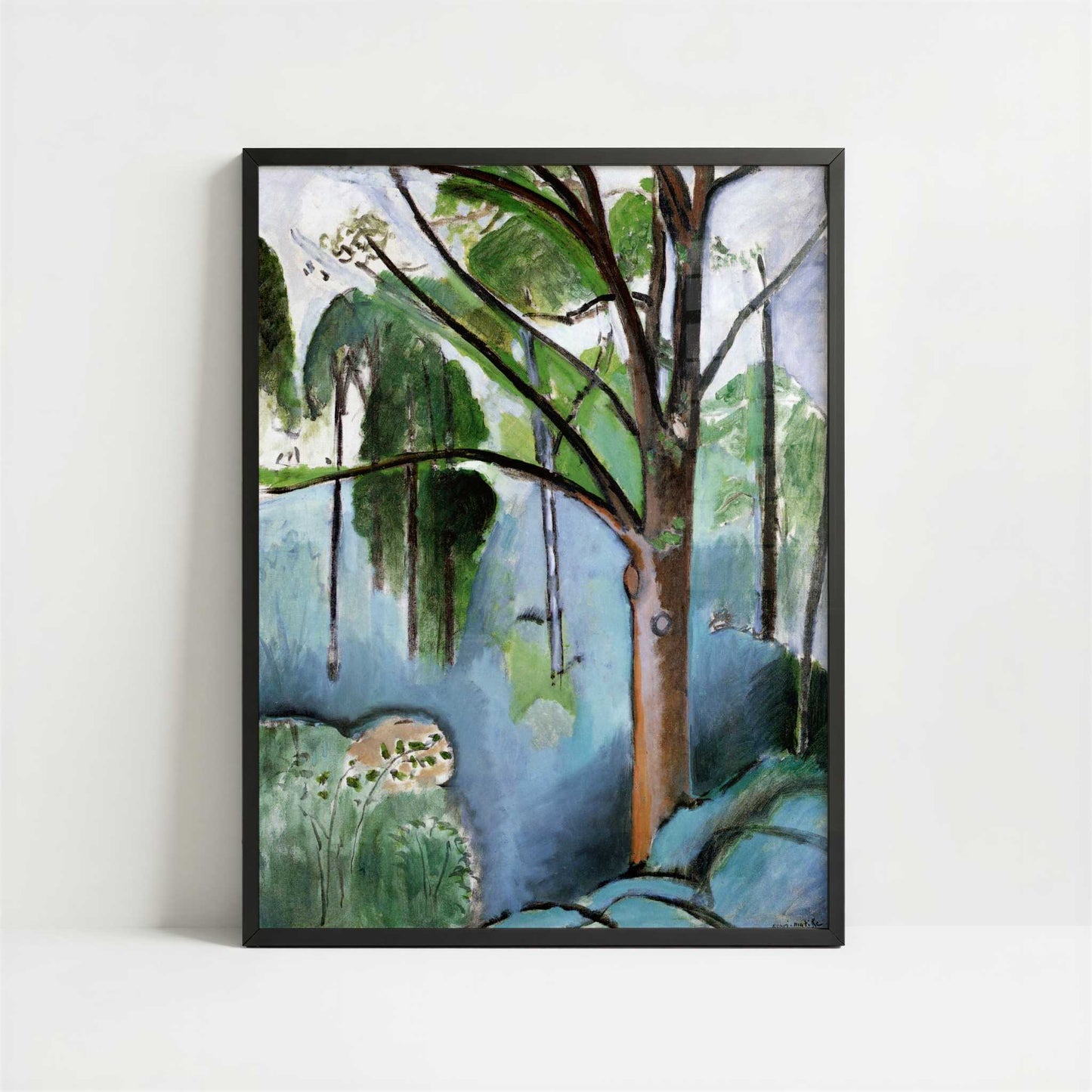 Tree near Trivaux Pond (1916-17) by Henri Matisse – Art Print - Art print in black frame