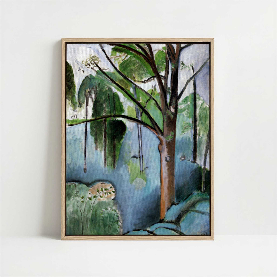 Framed Canvas - Framed canvas in oak color frame