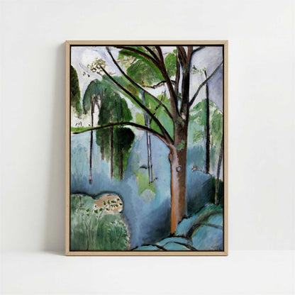 Framed Canvas - Framed canvas in oak color frame