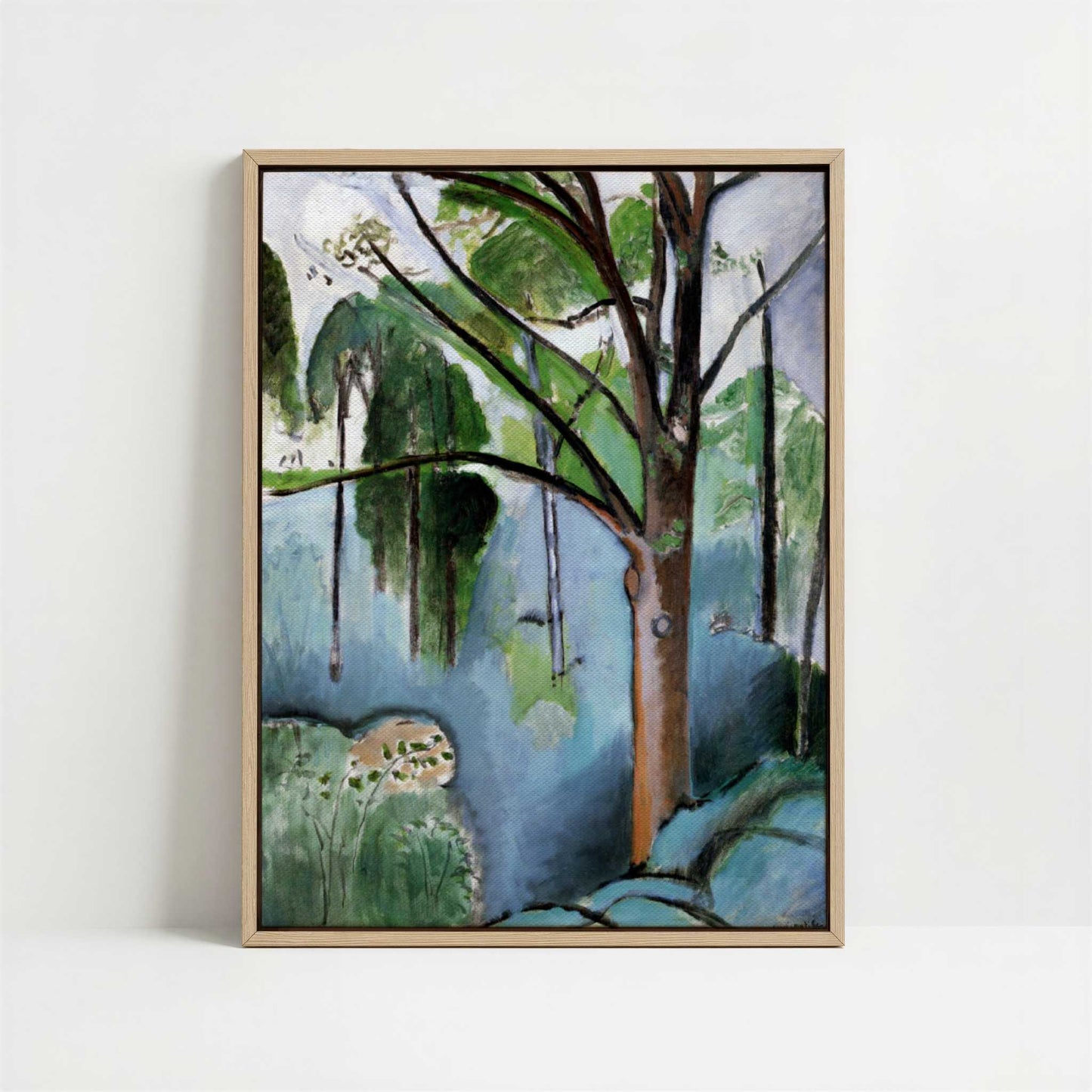 Framed Canvas - Framed canvas in oak color frame