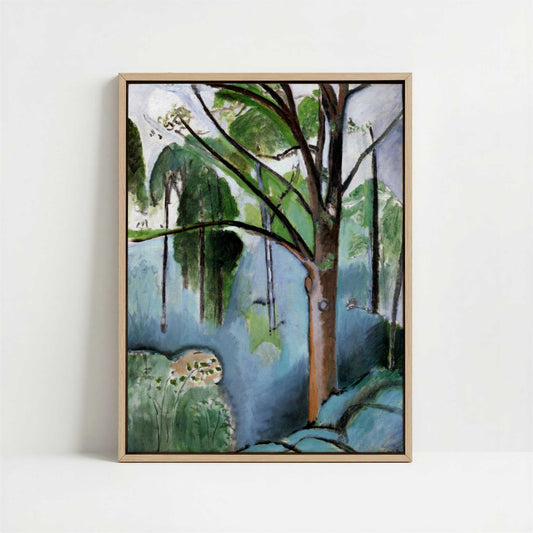 Framed Canvas - Framed canvas in oak color frame