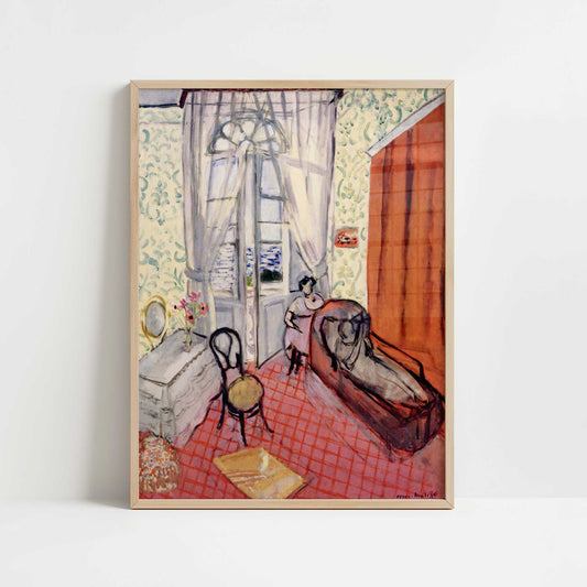 Two Women in an Interior (1920-22) by Henri Matisse – Art Print - Art print in oak frame