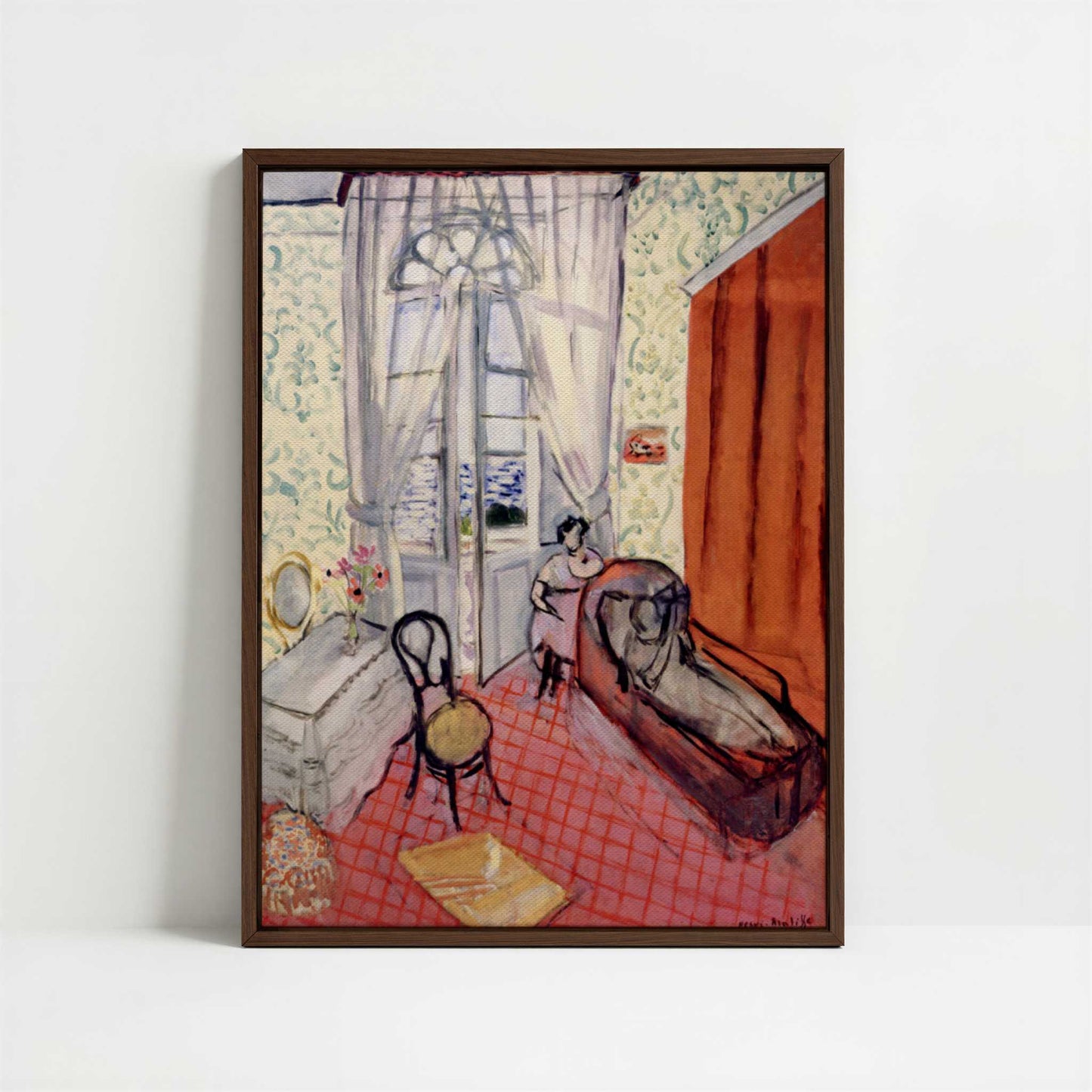 Framed Canvas - Framed canvas in dark wood color frame
