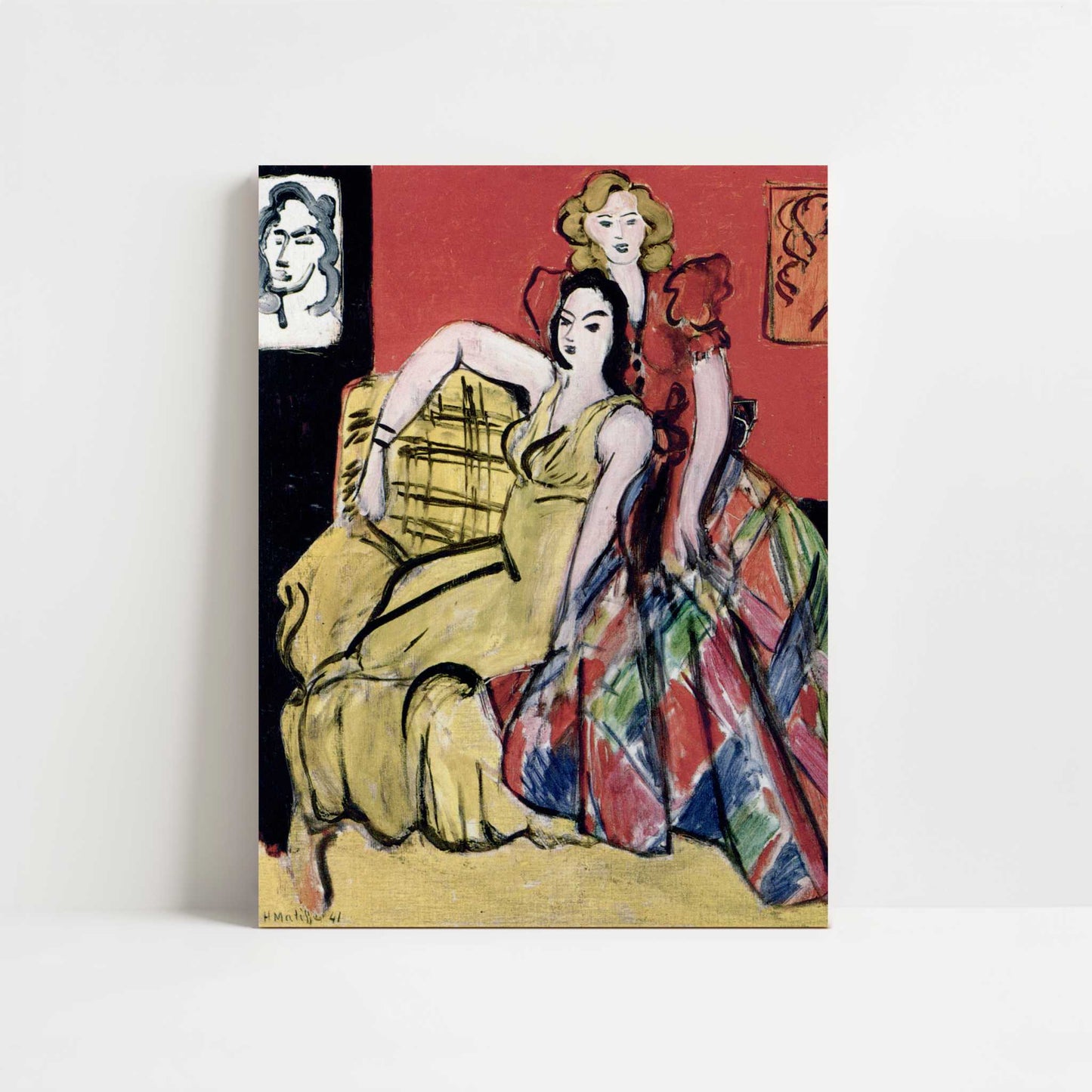 Two Young Girls in Yellow Dress and Tartan Dress (1941) by Henri Matisse – Art Print - Unframed art print
