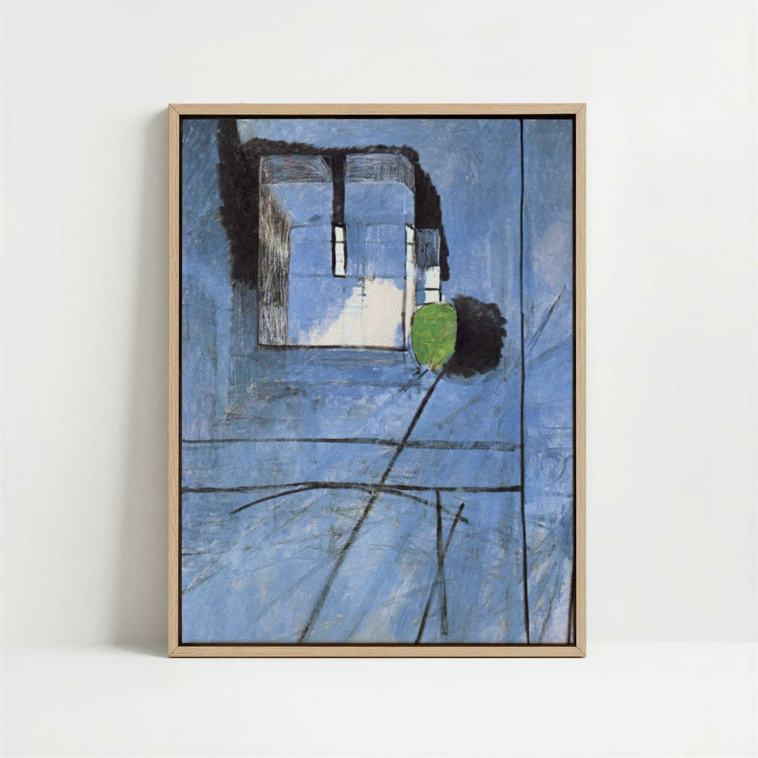 Framed Canvas - Framed canvas in oak color frame