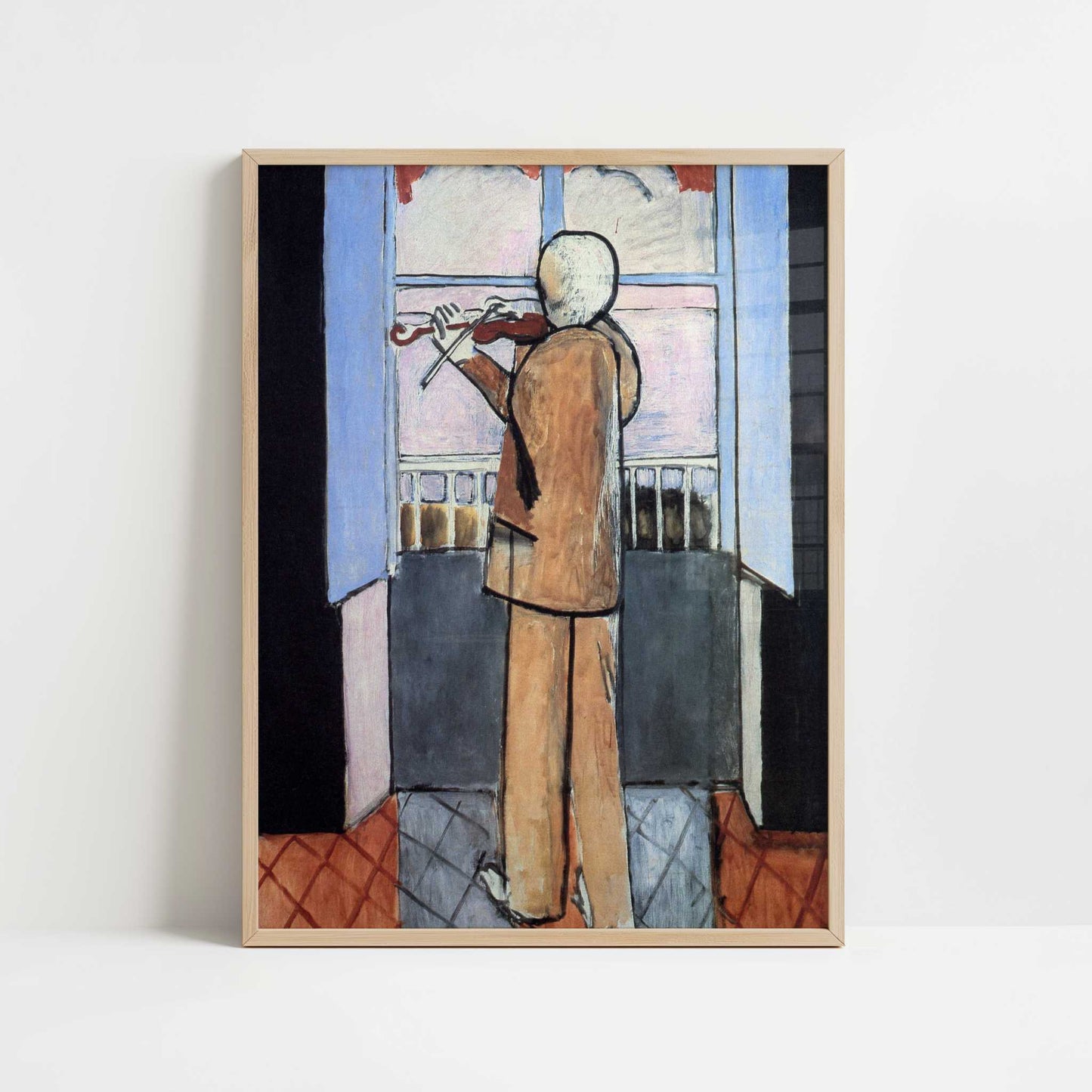 Violinist at the Window (1917-18) by Henri Matisse – Art Print - Art print in oak frame