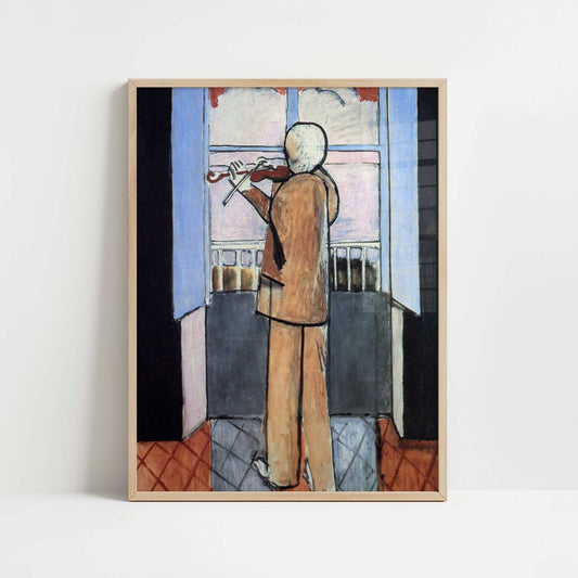 Violinist at the Window (1917-18) by Henri Matisse – Art Print - Art print in oak frame