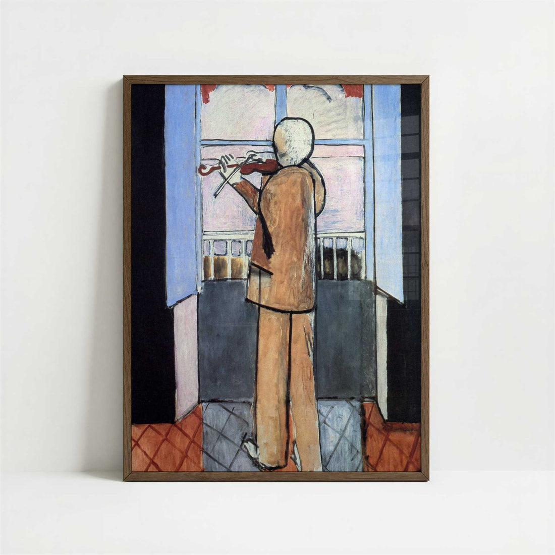 Violinist at the Window (1917-18) by Henri Matisse – Art Print - Art print in dark wood frame