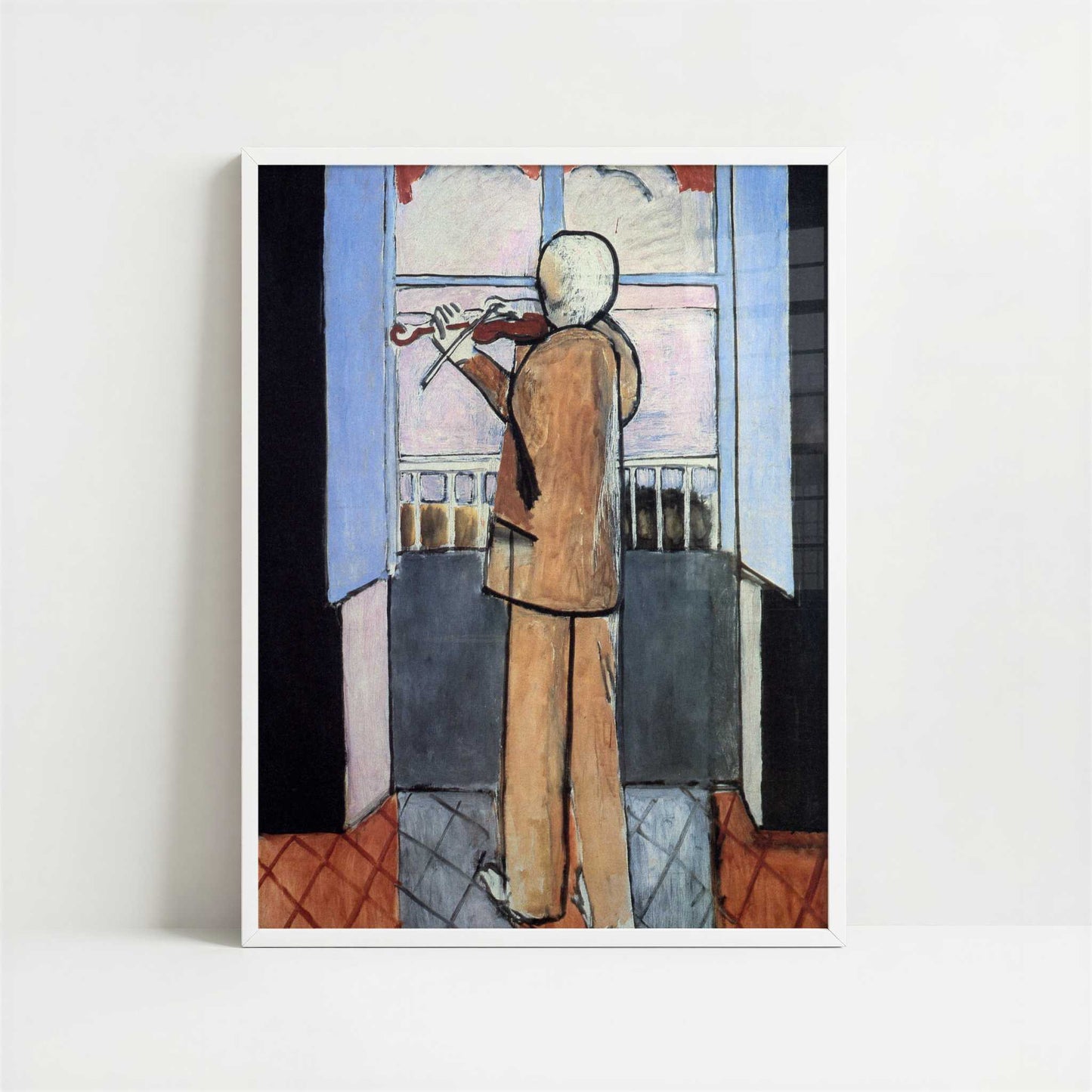 Violinist at the Window (1917-18) by Henri Matisse – Art Print - Art print in white frame