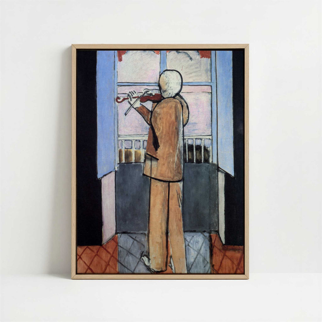 Framed Canvas - Framed canvas in oak color frame