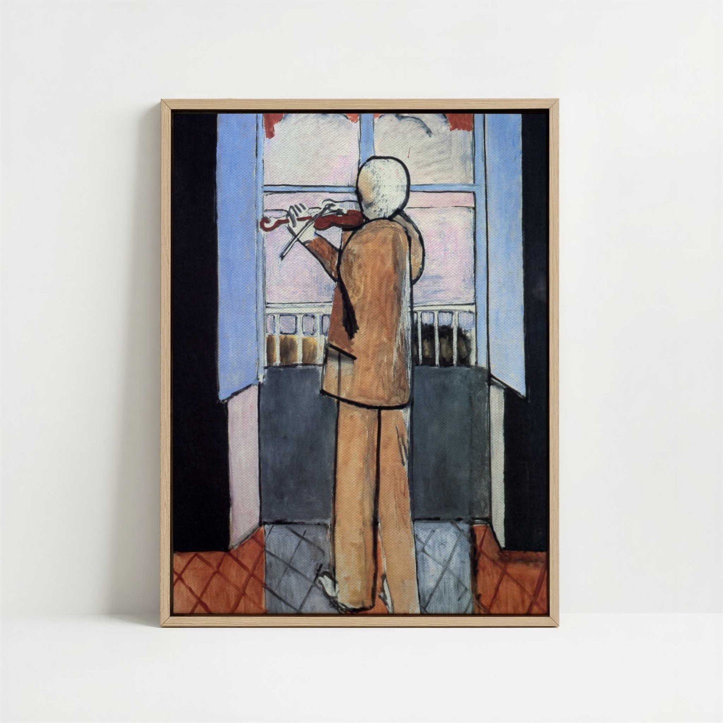Framed Canvas - Framed canvas in oak color frame