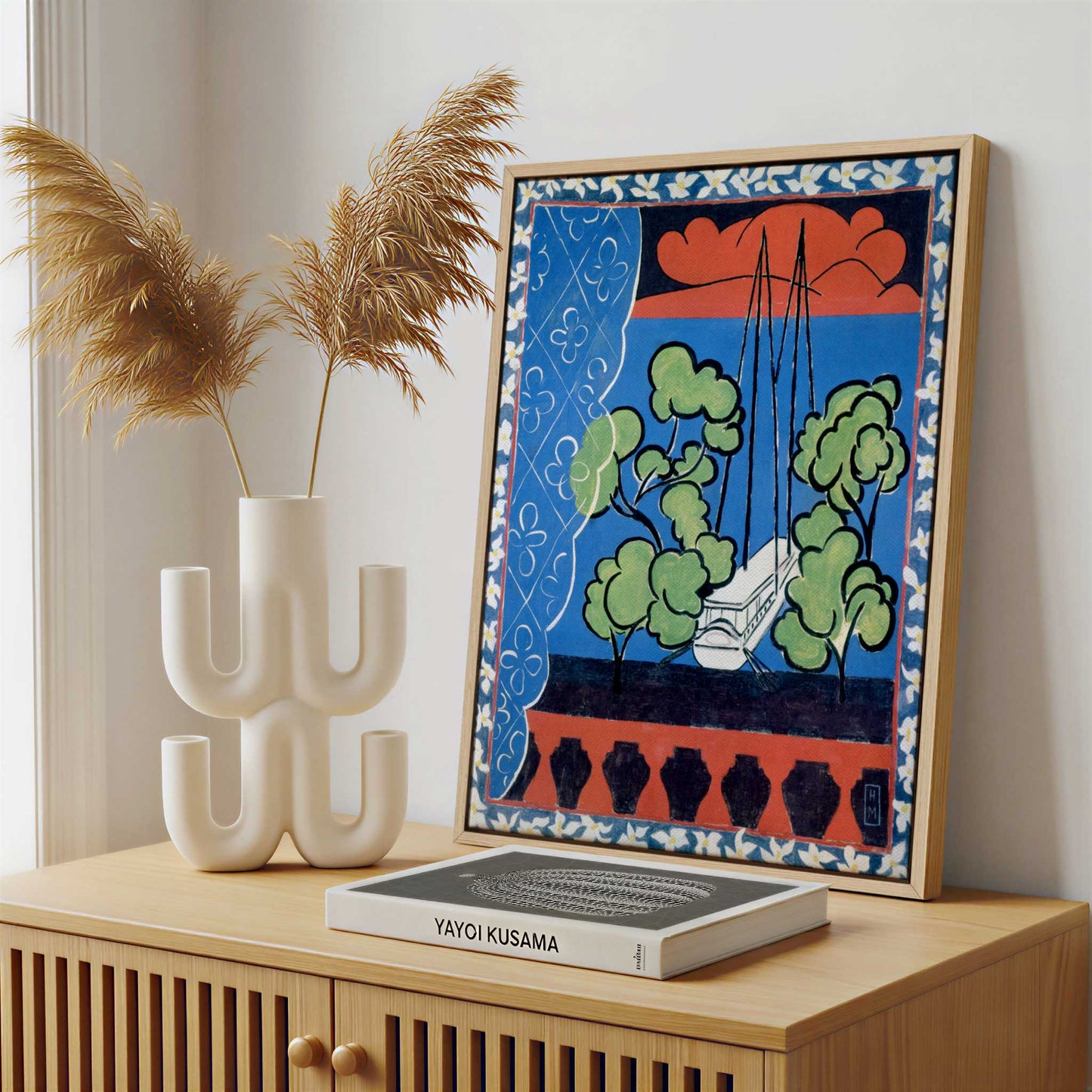 Framed Canvas - Framed canvas in a stylish interior setting