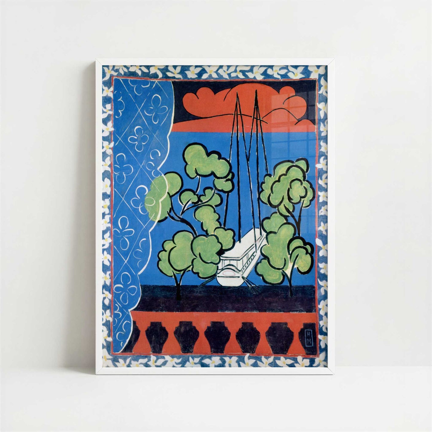 Window at Tahiti II (1935) by Henri Matisse – Art Print - Art print in white frame