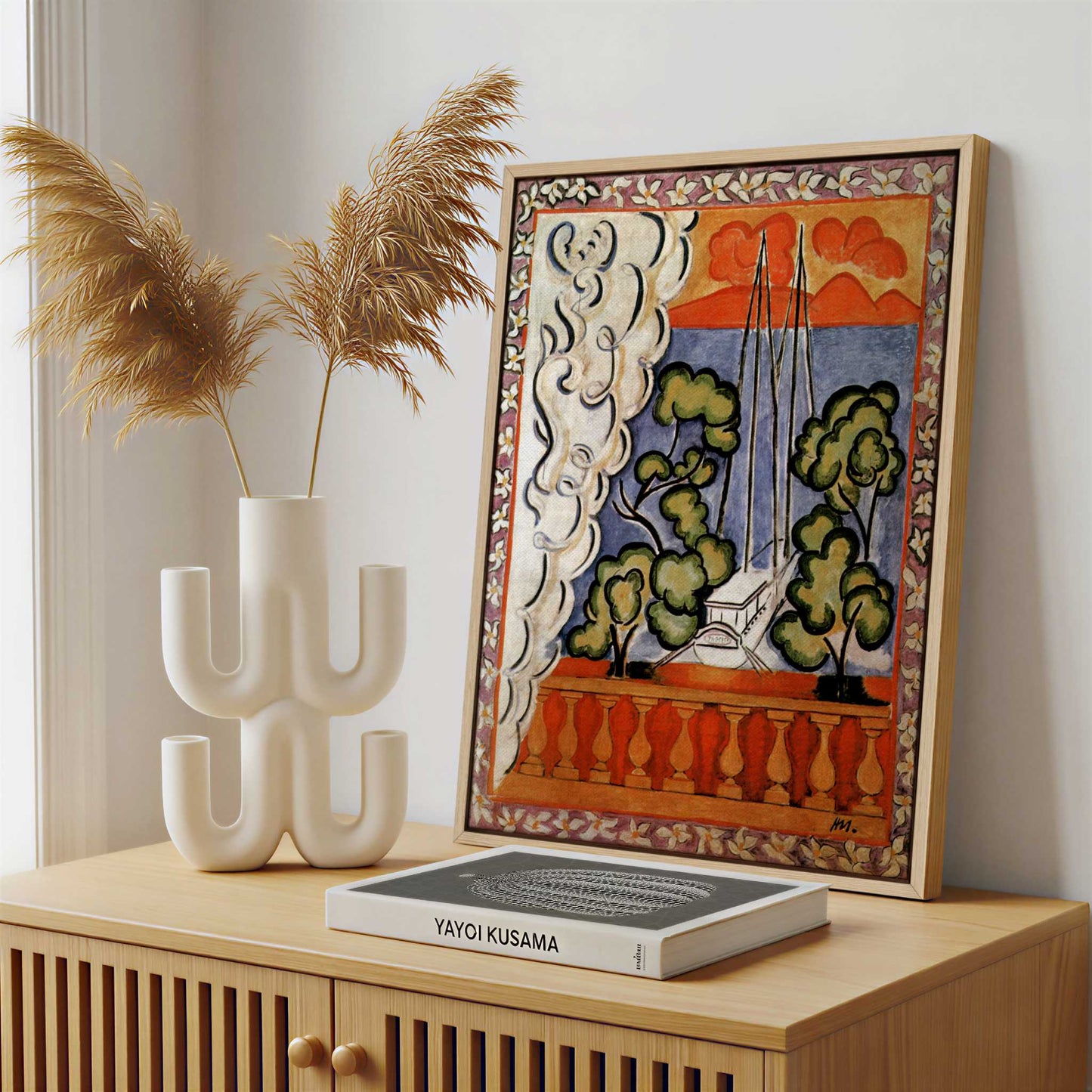 Framed Canvas - Framed canvas in a stylish interior setting