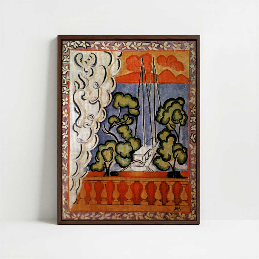 Framed Canvas - Framed canvas in dark wood color frame