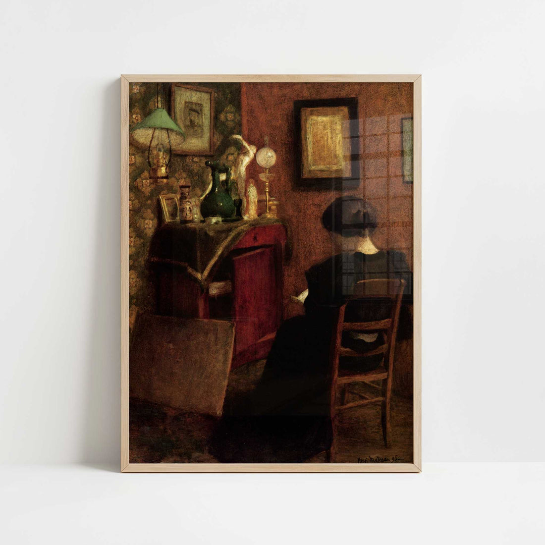 Woman Reading (c.1894) by Henri Matisse – Art Print - Art print in oak frame