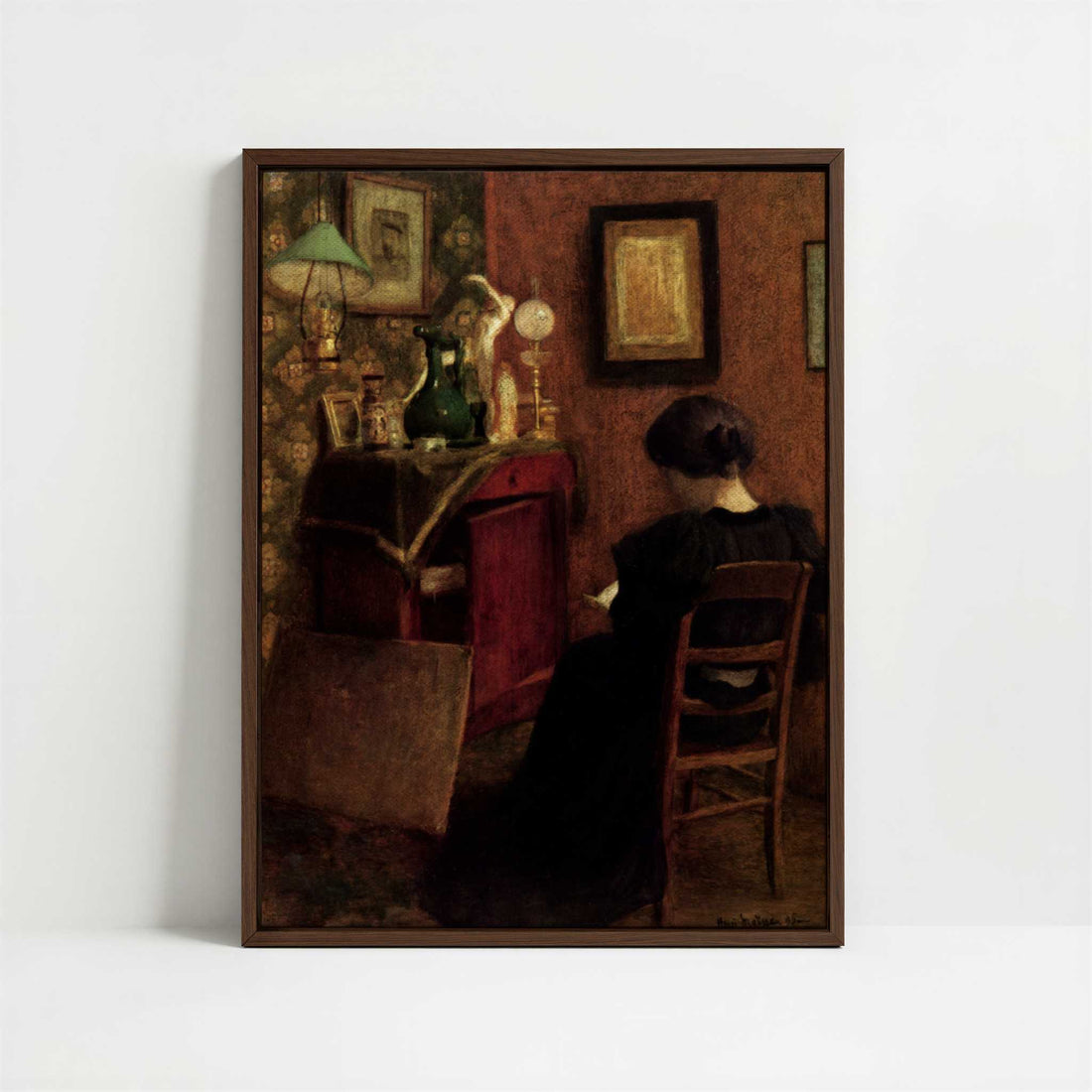 Framed Canvas - Framed canvas in dark wood color frame