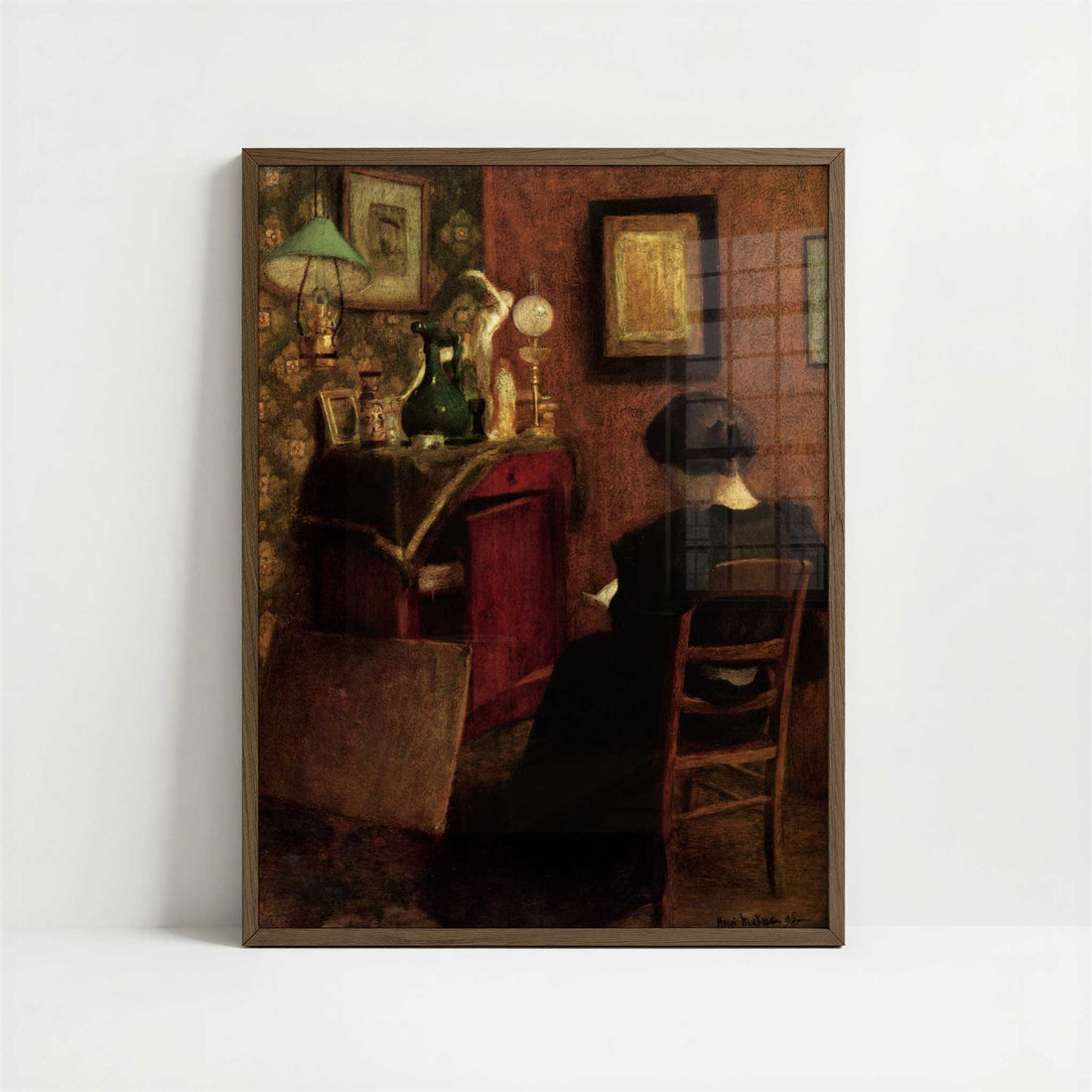 Woman Reading (c.1894) by Henri Matisse – Art Print - Art print in dark wood frame