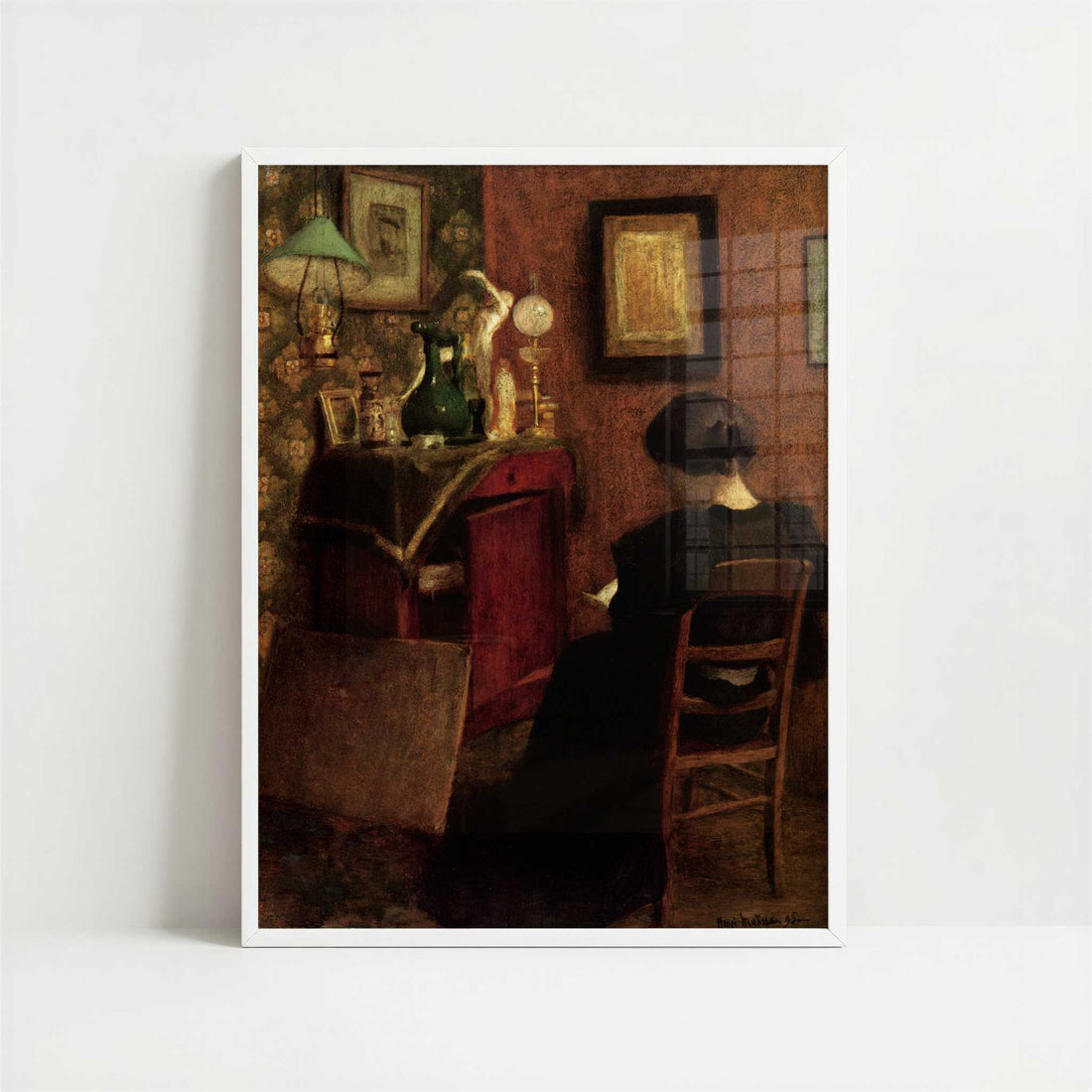 Woman Reading (c.1894) by Henri Matisse – Art Print - Art print in white frame