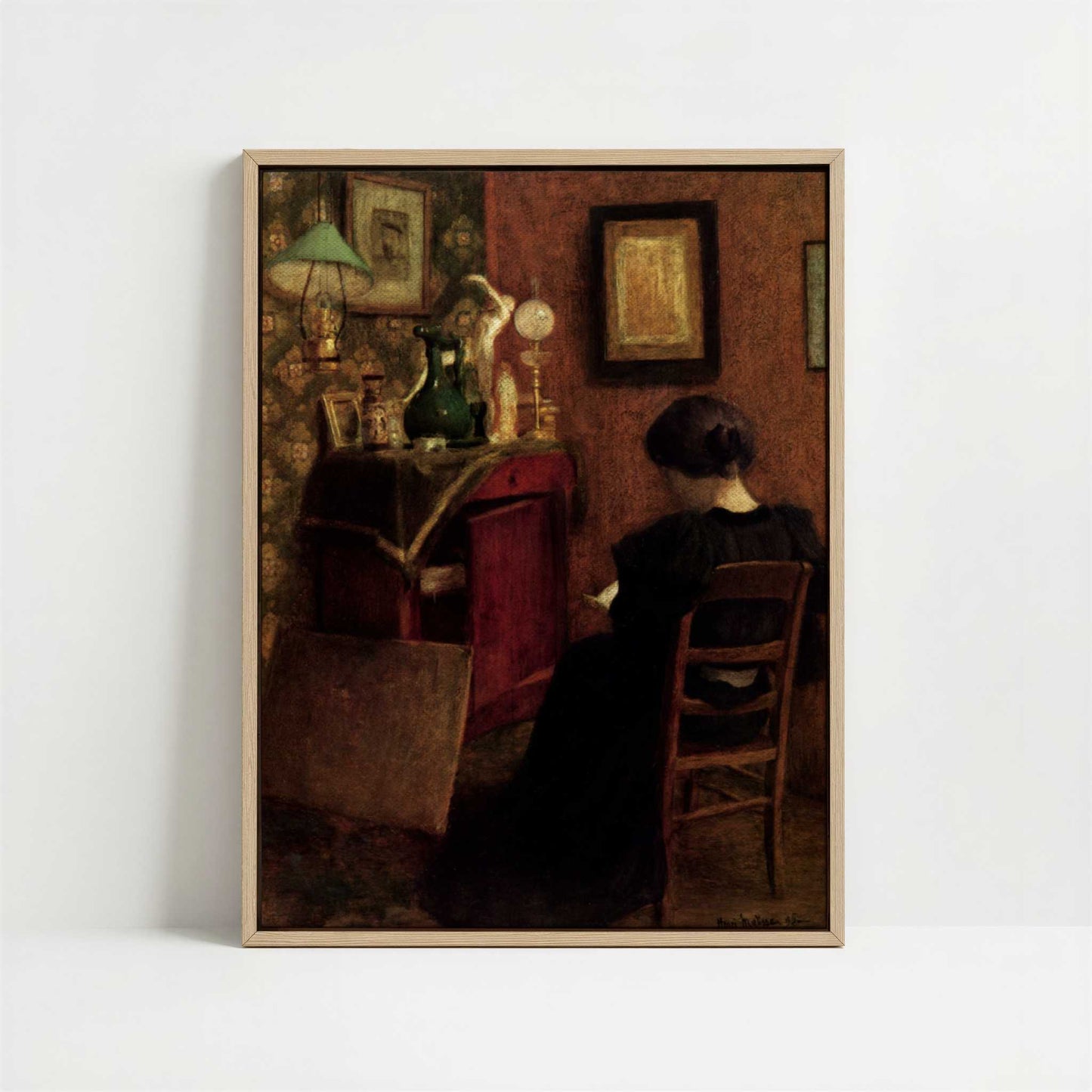 Framed Canvas - Framed canvas in oak color frame